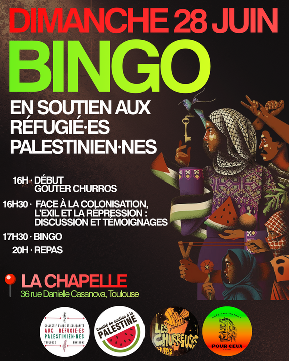 Bingo en soutien aux réfugié.es palestinien.nes