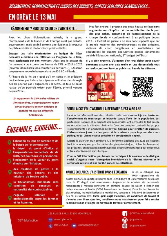 Mardi 13 mai – Mobilisé·es et en grève pour les services publics et ses agent·es
