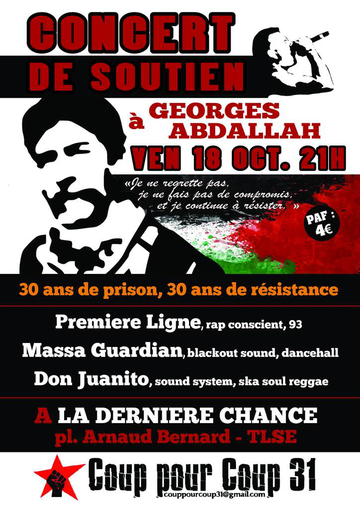 Concert de soutien à Georges Abdallah le 18 octobre